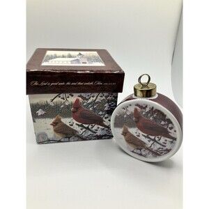 Northwestern Products Christmas Ornament 2002 Kim Norline White Crimson Morning